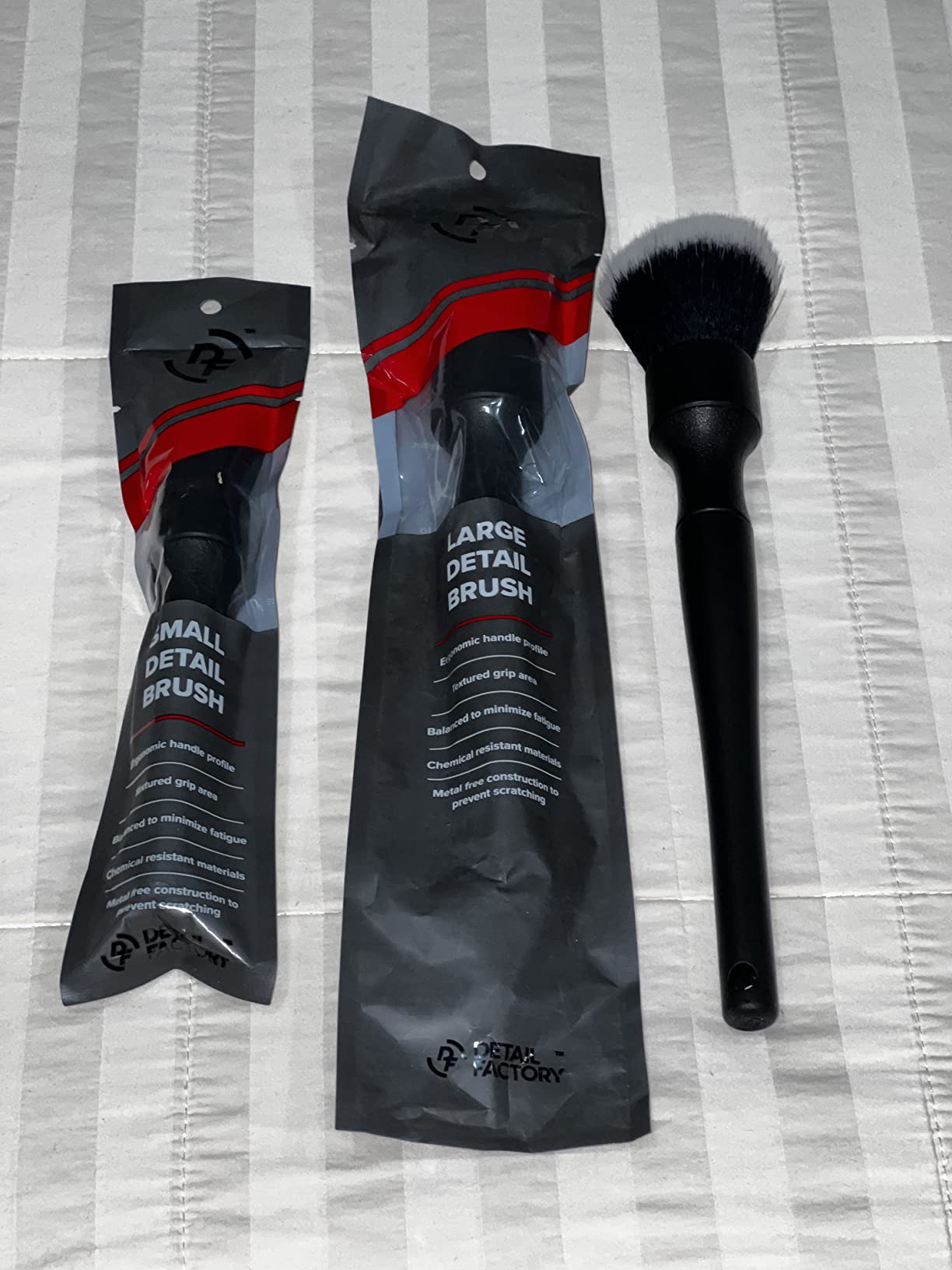 Detail Factory Synthetic Detailing Brush Set - Long & Short Brush - Ultra-Soft Interior Car Cleaning Brushes for Screens, Emblems, & Tight Spaces - Black customer photo 2