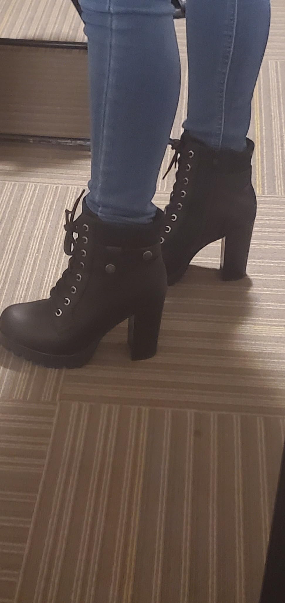 DREAM PAIRS Women's Lace up Combat Ankle Booties Shoes customer photo 2