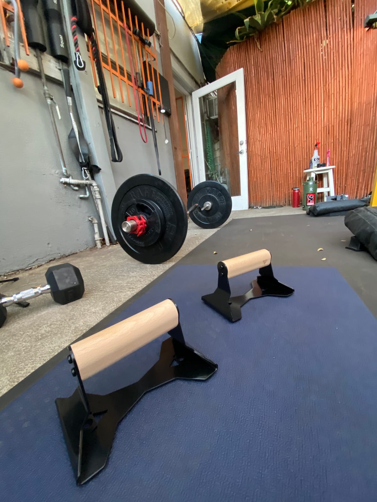 PULLUP & DIP Parallettes - Push Up Handles with Ergonomic Wooden Handles & Heavy-Duty Steel - Non-slip Parallettes Bars for Strength Training and Calisthenics customer photo 2