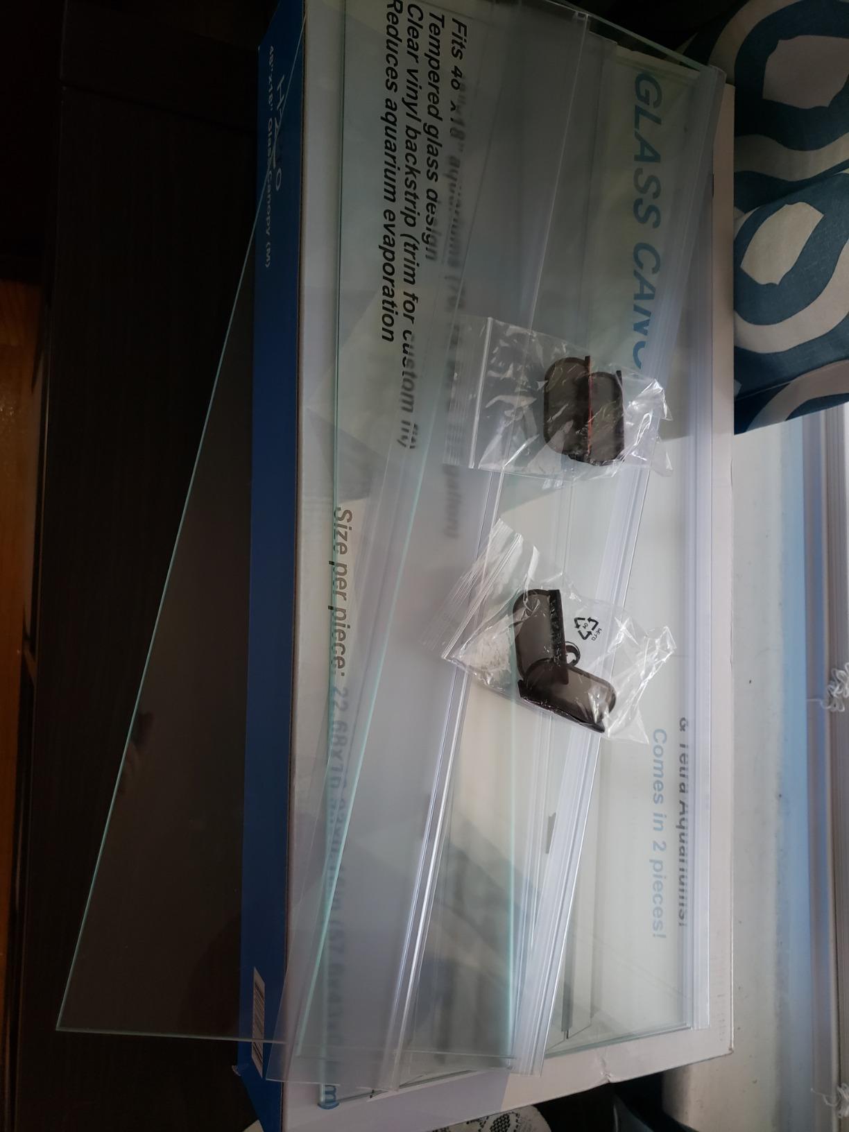 H2Pro 48x18 Glass Canopy 2 Piece Set for 70/75/90/110 Gallon Aquarium Fish Tank (22.68 x 16.93 x 0.16in) customer photo 1