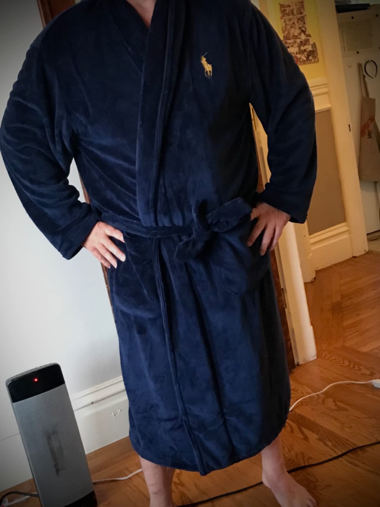 POLO RALPH LAUREN Microfiber Plush Long Sleeve Shawl Collar Robe customer photo 1