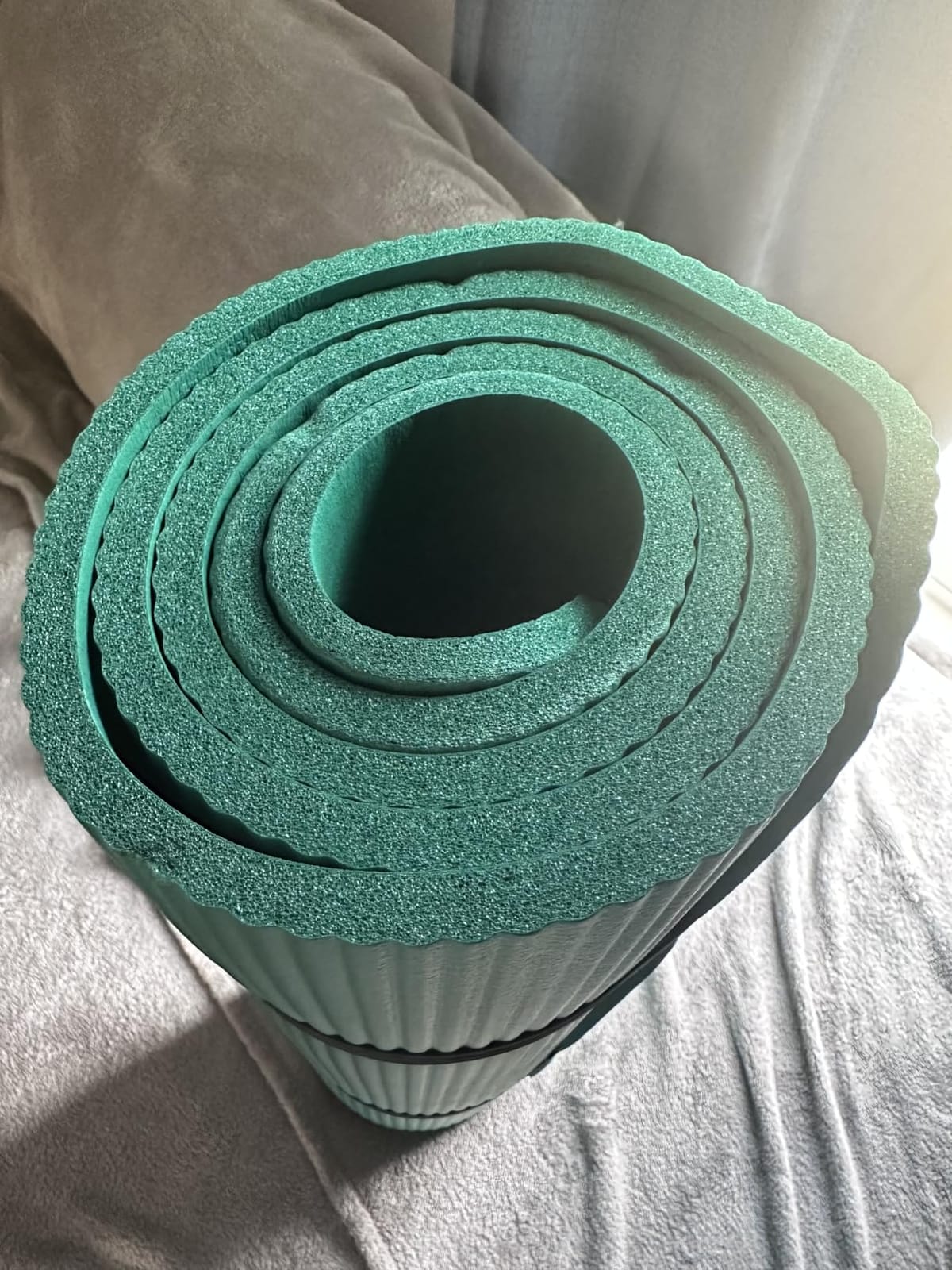 Gaiam Thick Yoga Mat, Exercise & Fitness Mat with Easy-Cinch Carrying Strap | Non-Slip NBR Foam | Joint Cushioning | Yoga, Pilates, Fitness & Floor Workouts | 72