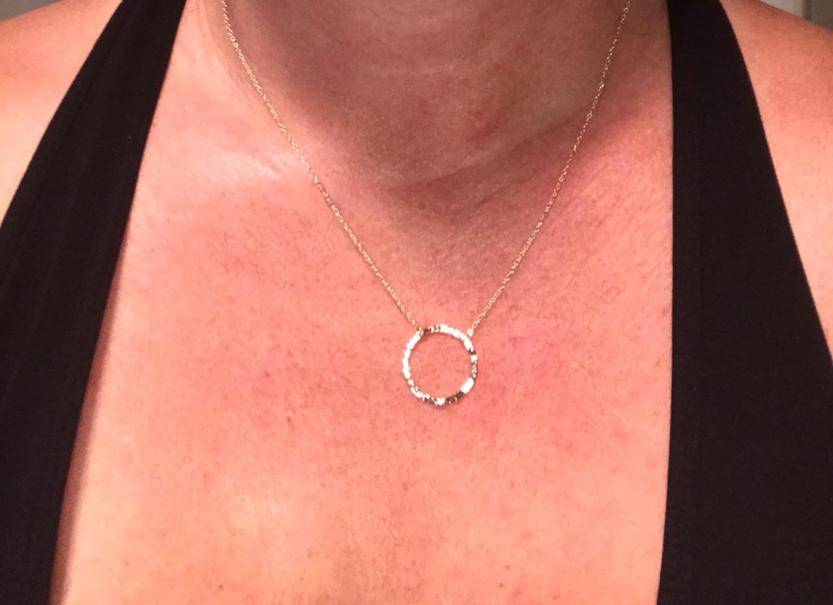 LOYATA Gold Pendant Necklaces for Women-Simple 14K Gold Round Circle Pendant Necklace Dainty Charm Necklace Jewelry Gifts for Women customer photo 2