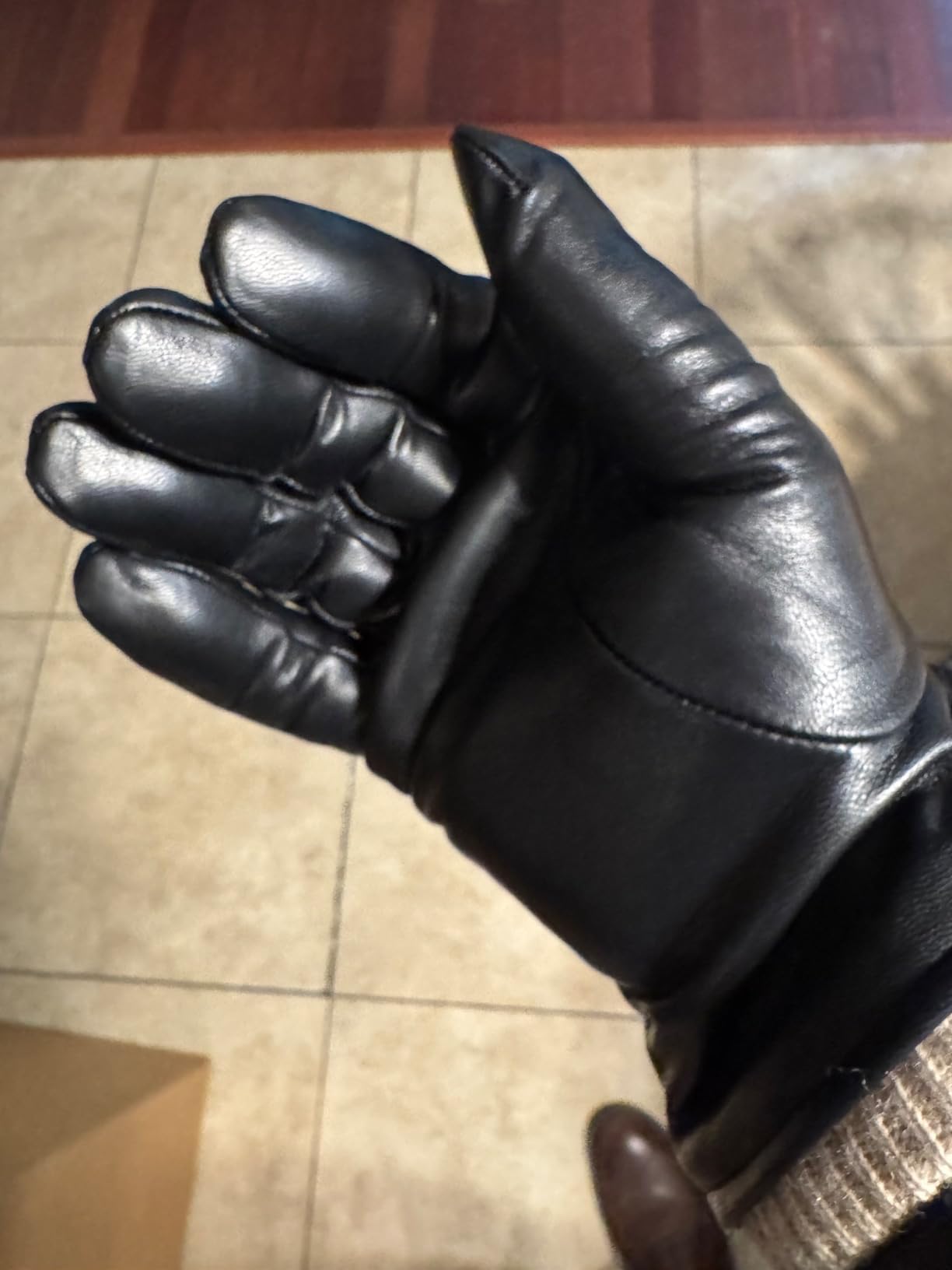Winter Mens Gloves Genuine Nappa Leather Warm Wool Lining Touchscreen customer photo 1