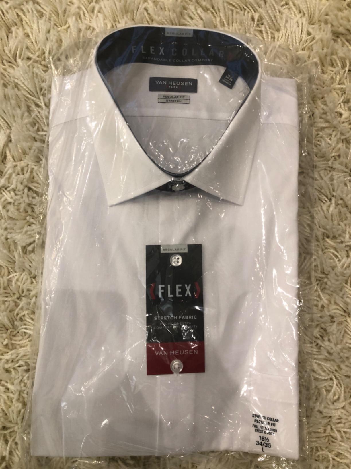 Van Heusen Men's Dress Shirt Regular Fit Flex Collar Stretch Solid customer photo 1
