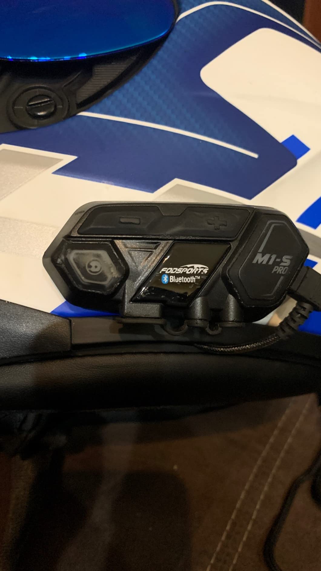 Fodsports Motorcycle Bluetooth Intercom, Music Sharing, M1S Pro 2000m 10 Riders Group Helmet Communication System Headset Universal Wireless Interphone (Waterproof/Handsfree/Stereo Music/GPS/2 Mic) customer photo 2