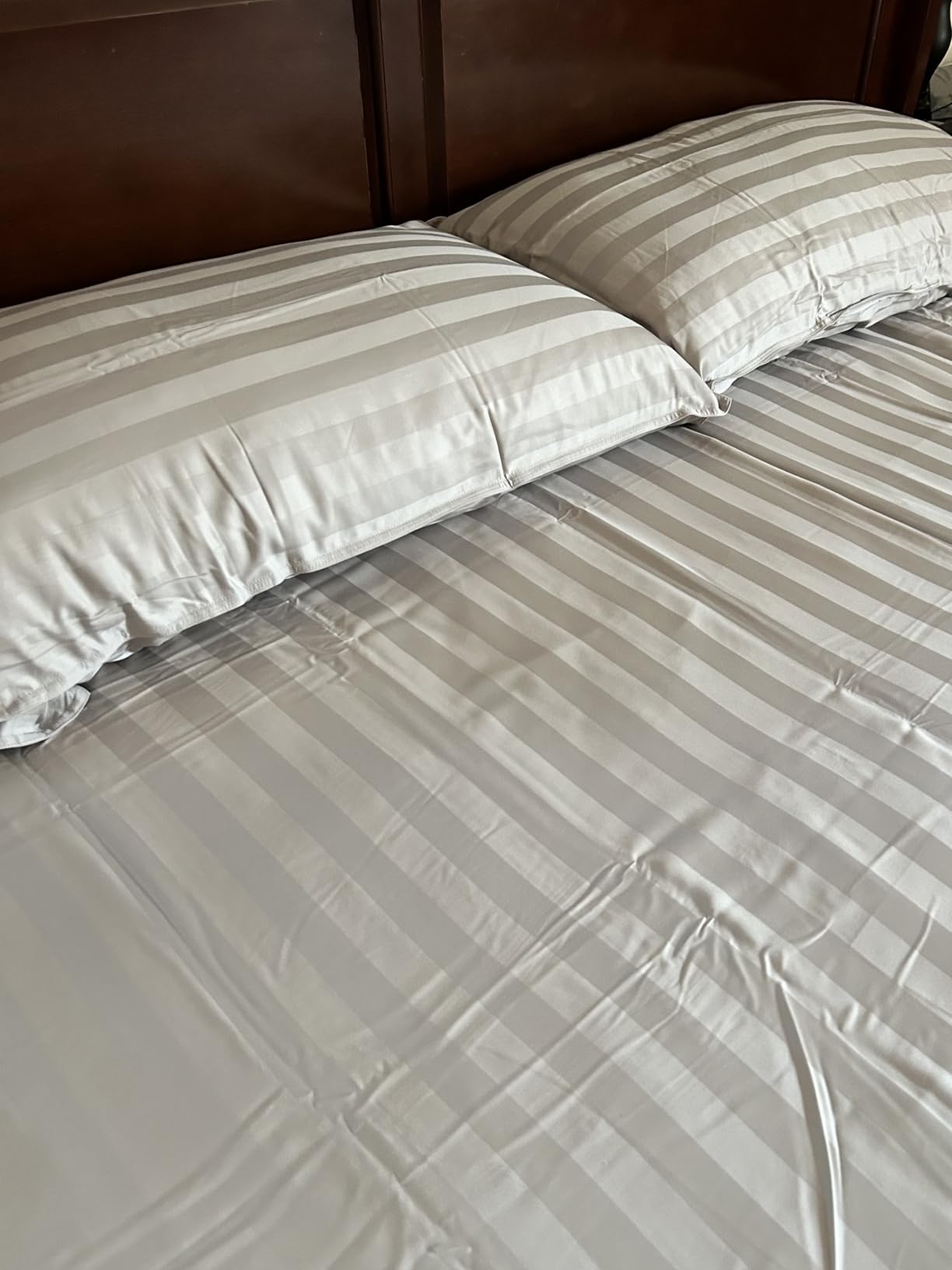Pure Bamboo King Sheets, Genuine 100% Organic Viscose Derived from Bamboo Bed Sheet Set, Luxuriously Soft & Cooling, Double Stitching, 2 Year Quality Promise (King, Sterling Blue) customer photo 1