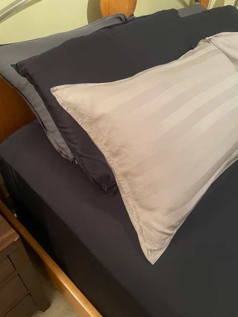 Pure Bamboo King Sheets, Genuine 100% Organic Viscose Derived from Bamboo Bed Sheet Set, Luxuriously Soft & Cooling, Double Stitching, 2 Year Quality Promise (King, Sterling Blue) customer photo 2
