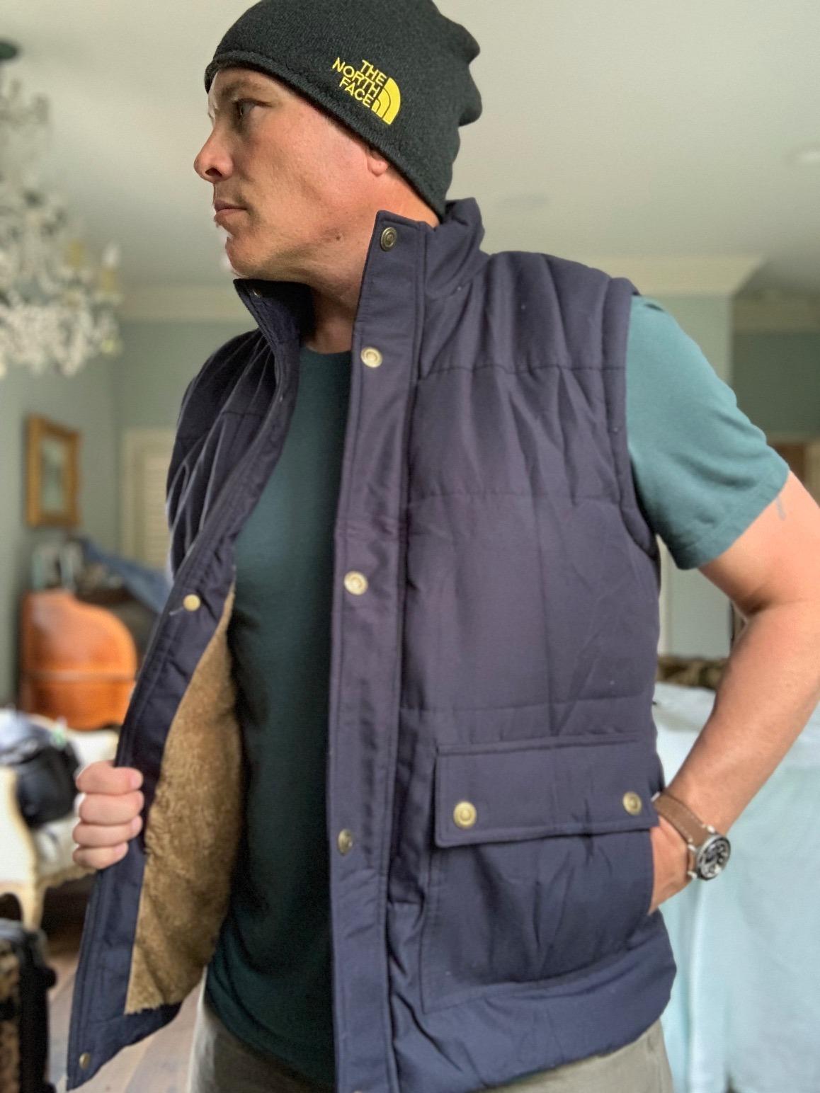 Mens Winter Warm Padded Puffer Vest Outdoor Fleece Lined Jackets customer photo 2