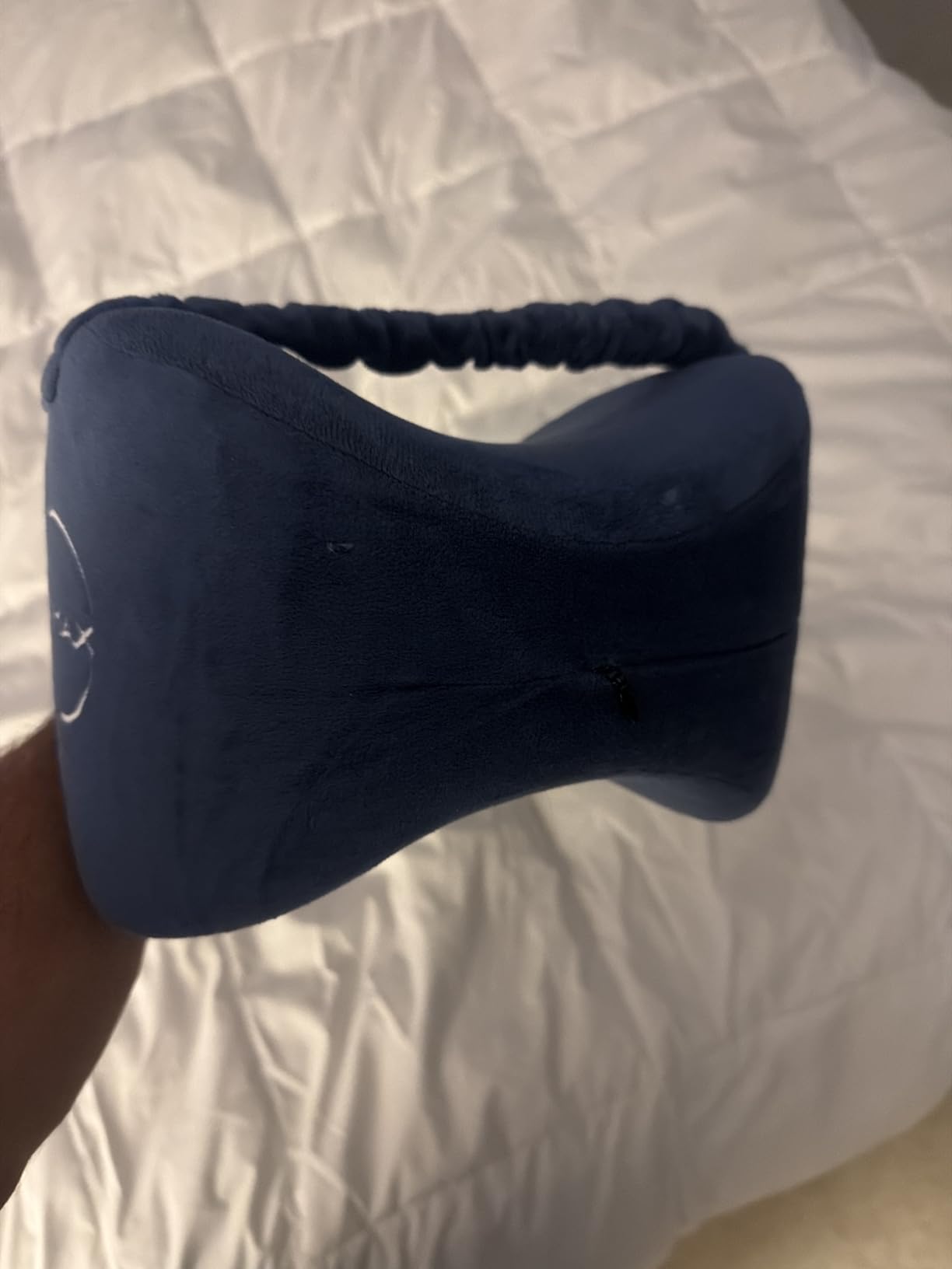 Knee Pillow for Side Sleepers - Relief from Sciatica Pain, Back/Leg Pain, Pregnancy, Hip and Joint Pain Memory Foam Leg Pillow + Free Sleep Mask and Ear Plugs customer photo 2