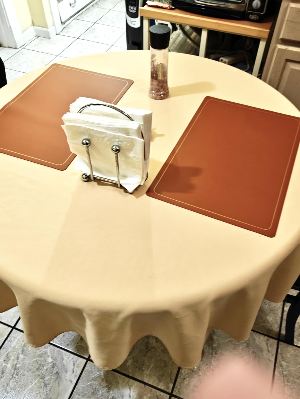 Obstal Rectangle Table Cloth, Navy Blue, 60 x 84 Inch customer photo 1