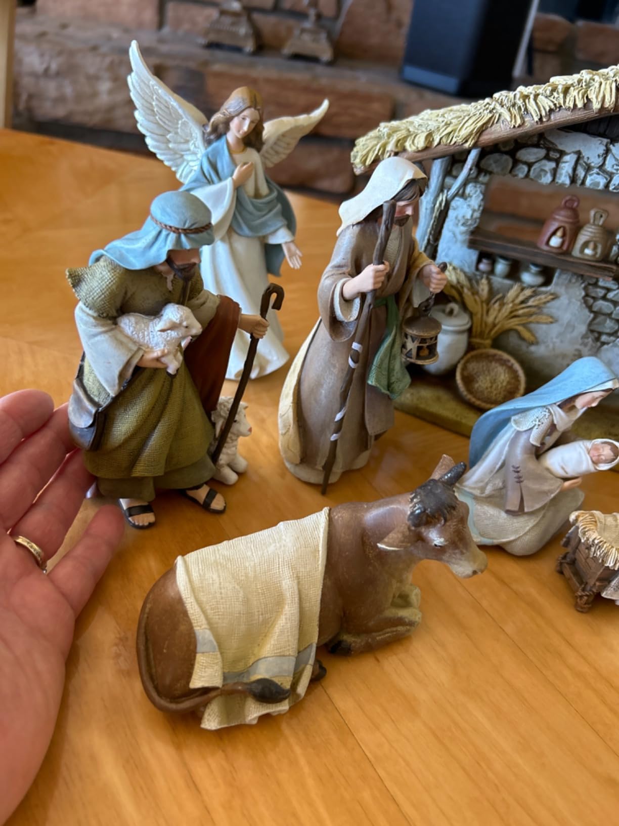 Bethlehem Nights Christmas Nativity Scene Figurines with Creche, 12 Piece Set customer photo 1