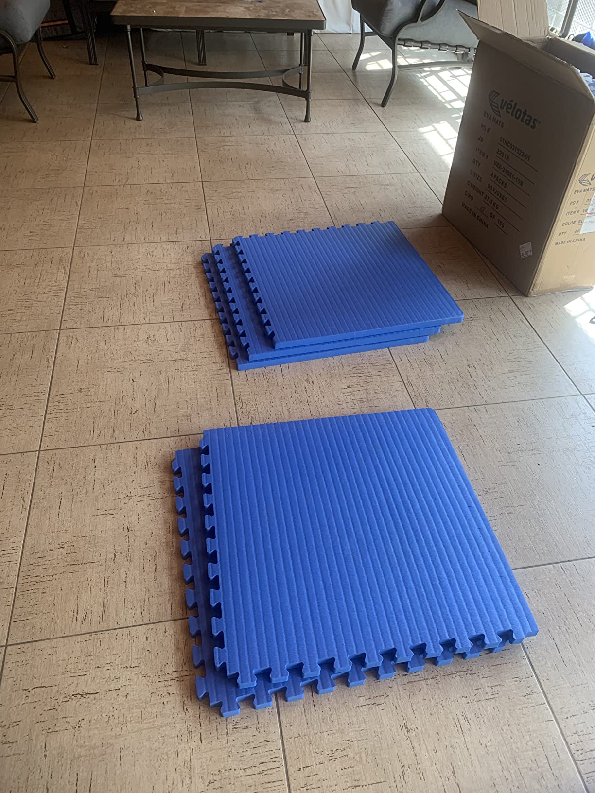 We Sell Mats 1 Inch Thick Martial Arts EVA Foam Exercise Mat, Tatami Pattern, Interlocking Floor Tiles for Home Gym, MMA, Anti-Fatigue Mats, 24 in x 24 in | EVA foam flooring, 24x24