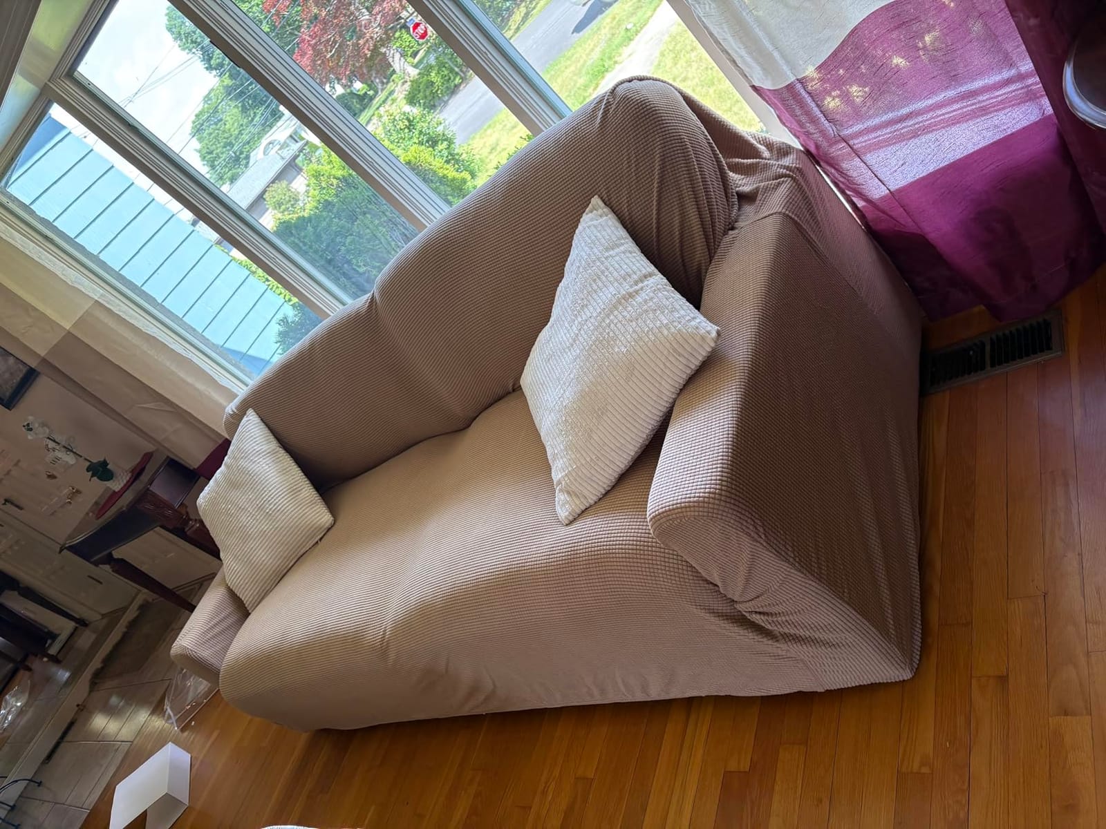 Easy-Going Stretch Couch Covers for Sofa Washable Large Dark Gray | 1-Piece Sofa Covers for 3 Cushion Couch Furniture Protector Couch Slipcover Soft with Elastic Bottom for Kids Pets customer photo 1