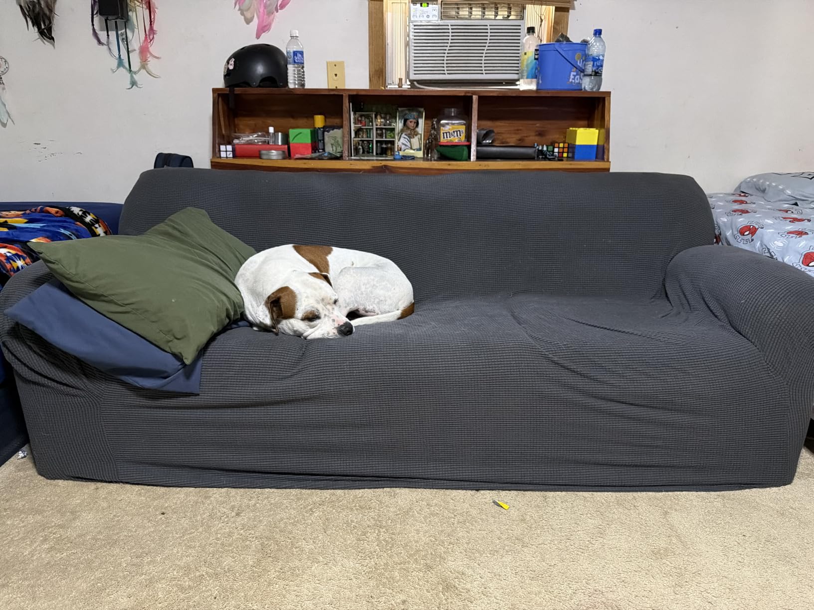 Easy-Going Stretch Couch Covers for Sofa Washable Large Dark Gray | 1-Piece Sofa Covers for 3 Cushion Couch Furniture Protector Couch Slipcover Soft with Elastic Bottom for Kids Pets customer photo 2