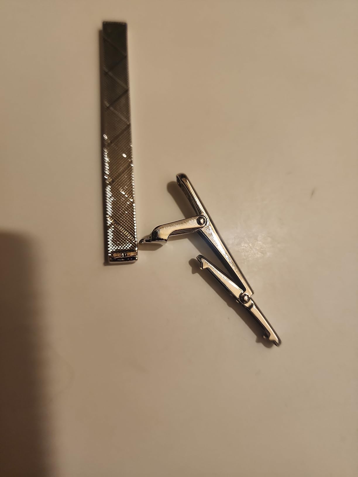 4Pcs Tie Tack Pins & Clips Set for Men Silver Metal Necktie Bars customer photo 2