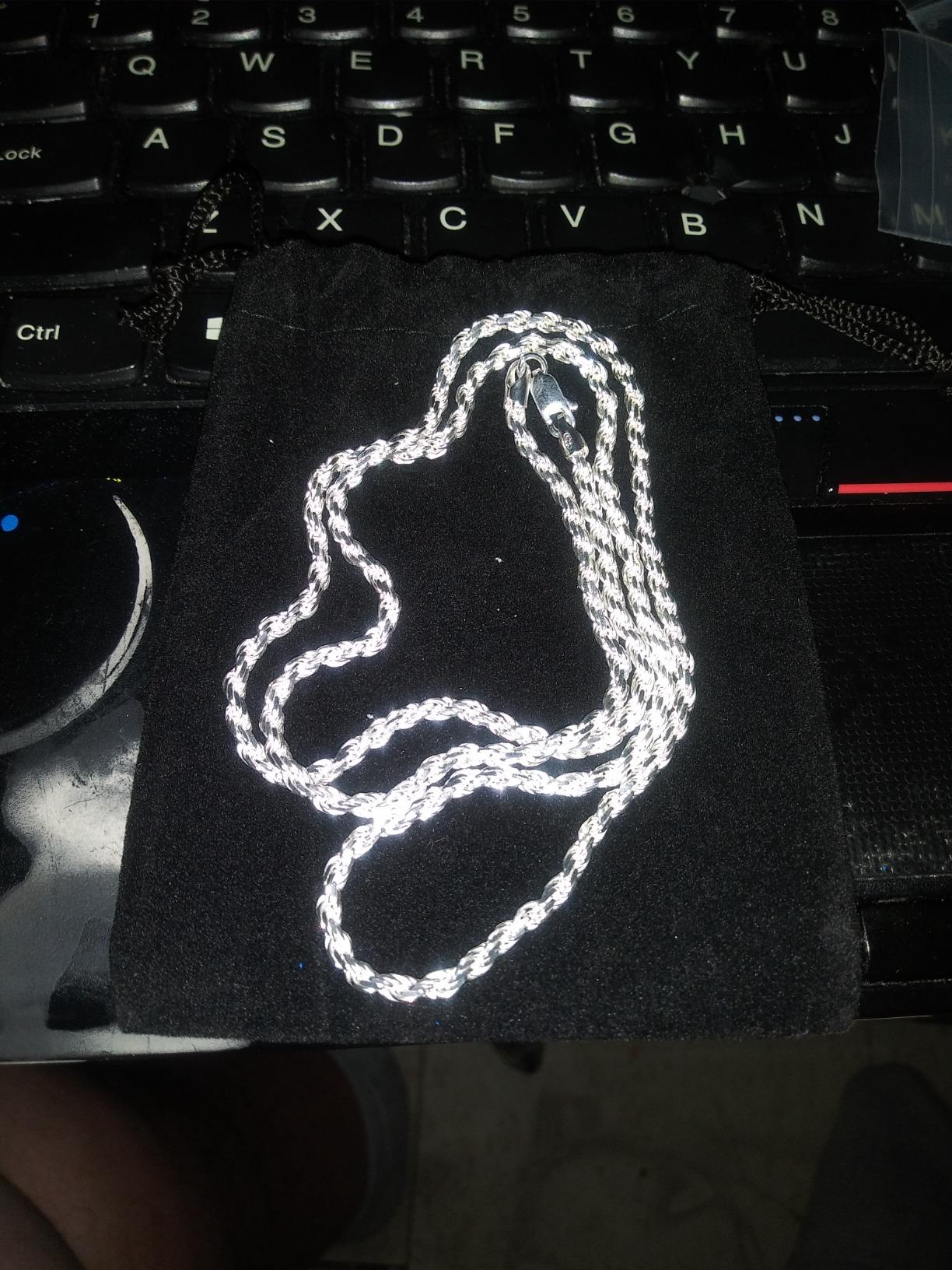 ITProLux 925 Sterling Silver Rope Chain Necklaces, Diamond-Cut Chain, Men's & Women's (1.5MM-5.5MM) customer photo 2