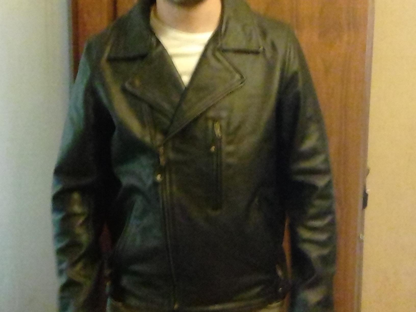 Motorcycle Genuine Leather Jacket - Hand-picked Genuine Top-Grain Cowhide Leather Biker Jacket for Men customer photo 1