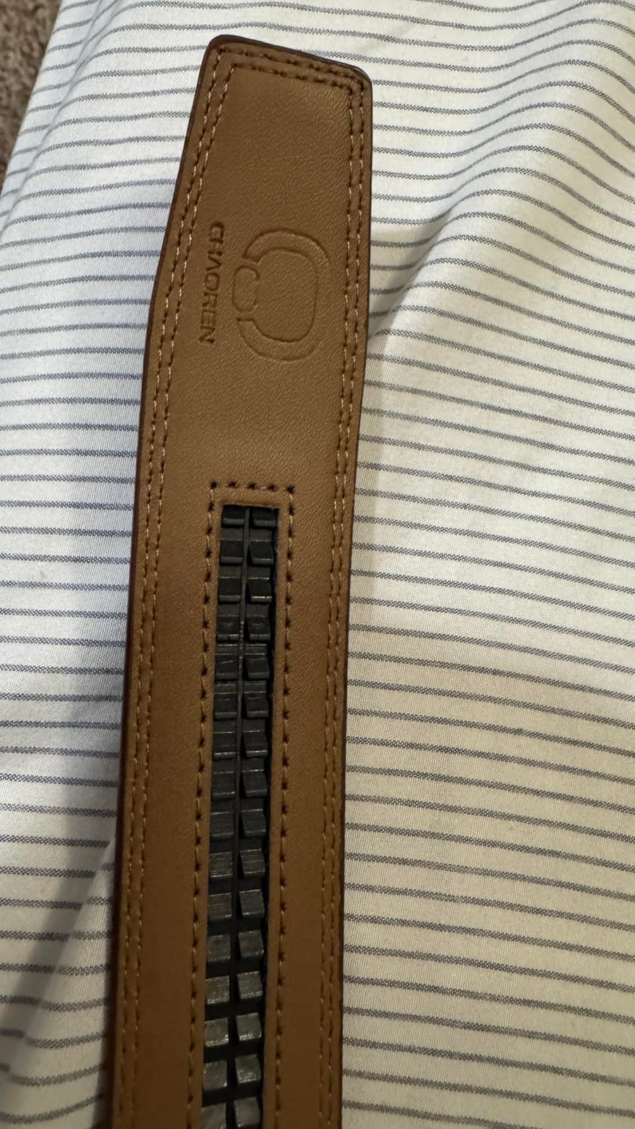 CHAOREN Mens Leather Ratchet Belt 2 Pack - Customizable Fit (35mm) customer photo 2