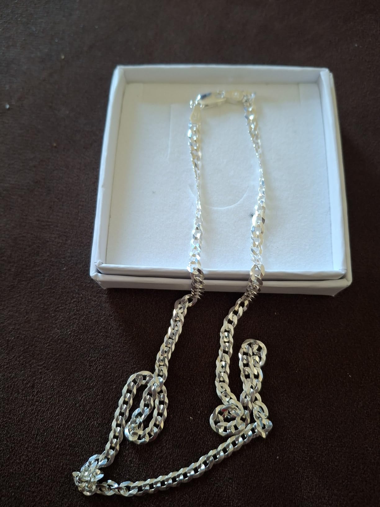 Miabella Italian 925 Sterling Silver Cuban Link Chain Men Women Necklace | 3.5mm Solid Curb, Diamond-Cut, Made in Italy customer photo 2