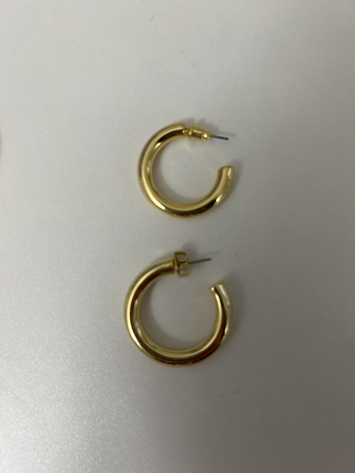 Chunky Gold Hoop Earrings for Women, Lightweight 14K Gold Plated customer photo 2
