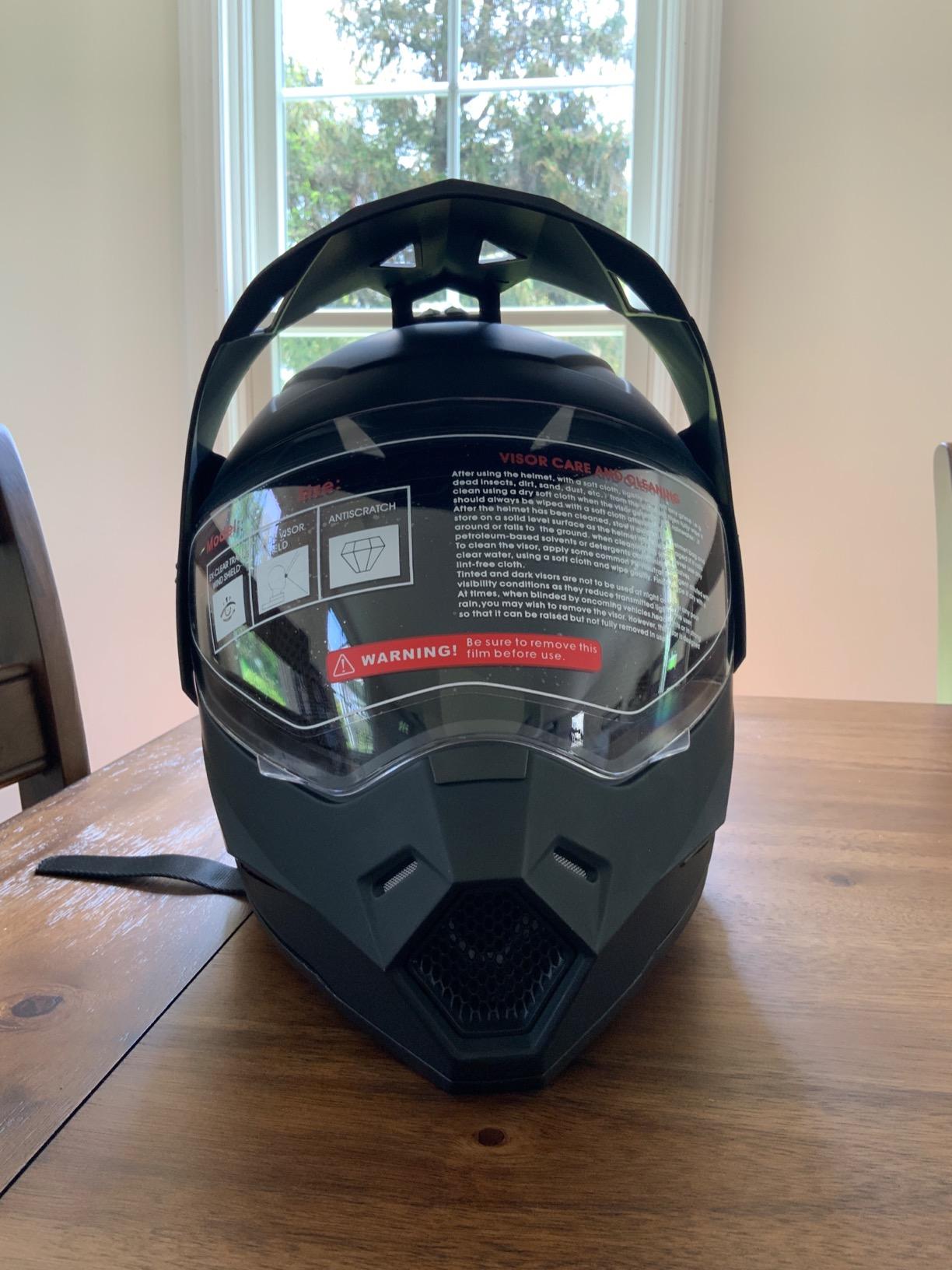 1Storm Dual Sport Motorcycle Motocross Off Road Full Face Helmet Dual Visor: HF802 customer photo 2