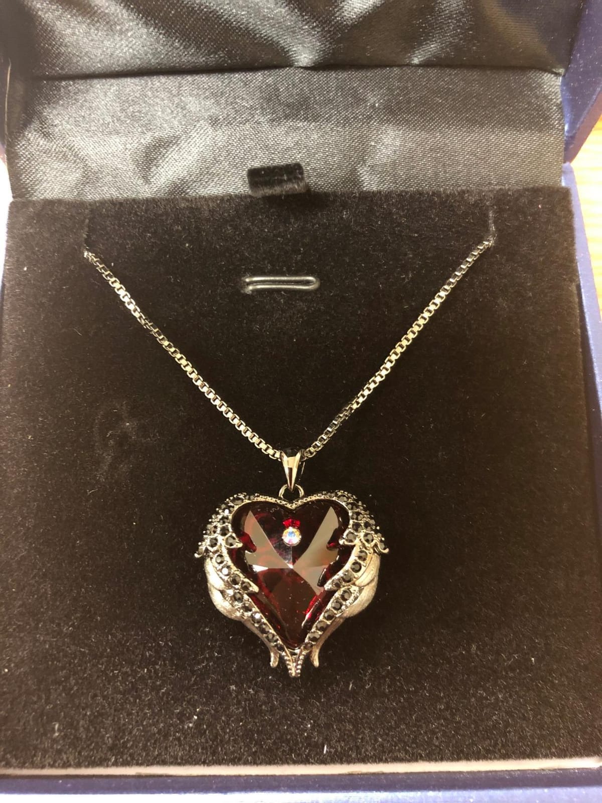 CDE Angel Wings Heart Birthstone Pendant Necklace Gift for Women customer photo 2