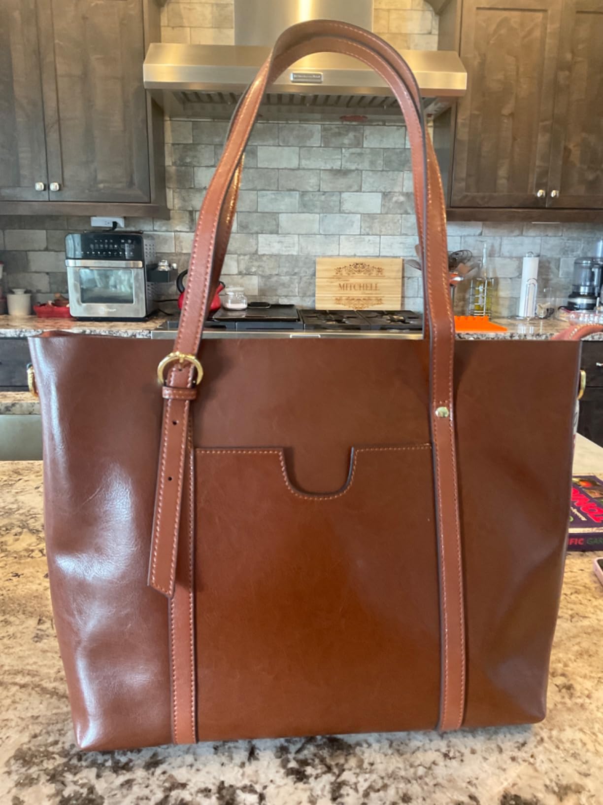 Kattee Genuine Leather Tote Bag for Women customer photo 2
