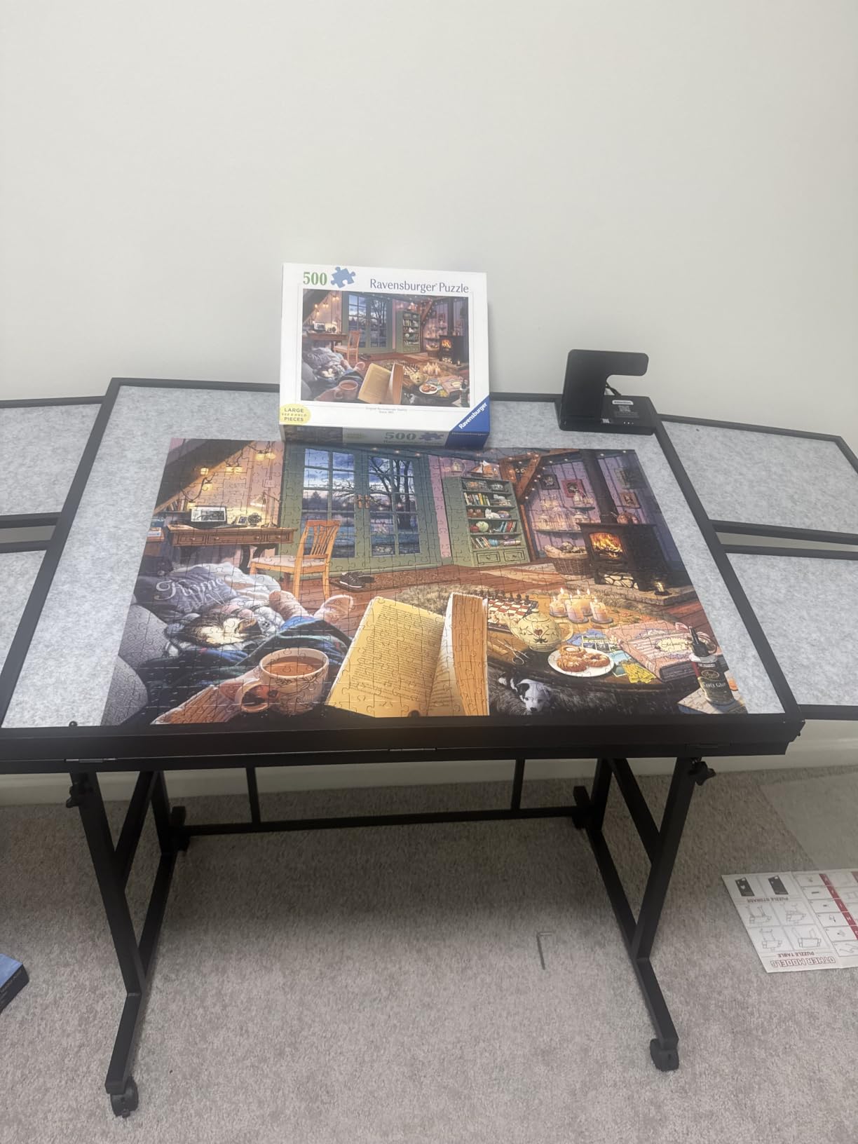 Ravensburger - Cozy Retreat - 500 Piece Large Format Jigsaw Puzzle - Enjoy the Serenity of a Simple Scene, Complete with Tea and a Good Book - Premium Quality - Puzzles for Adults customer photo 2