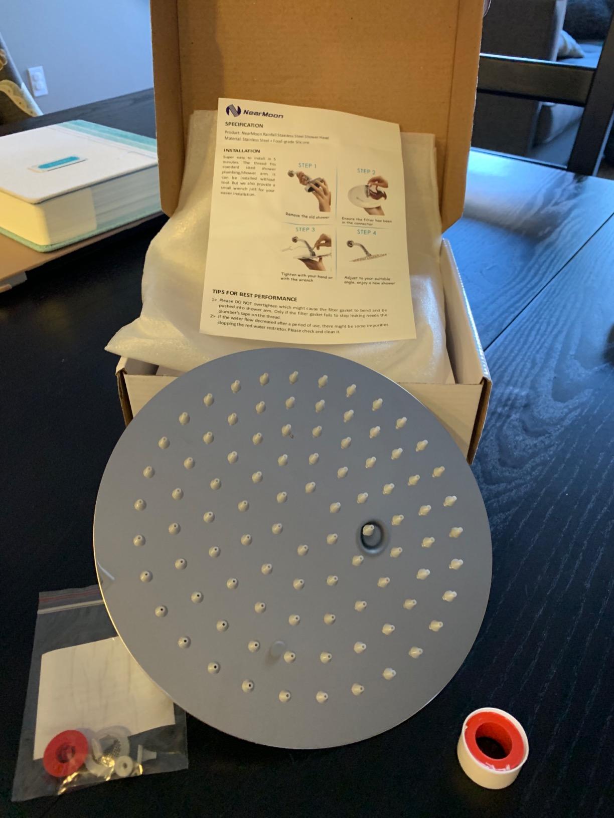 NearMoon Rain Shower Head, Ultra-Thin Design-Pressure Boosting, Awesome Some Experience, High Flow Stainless Steel Rainfall Head (8 Inch,Chrome Finish) customer photo 2
