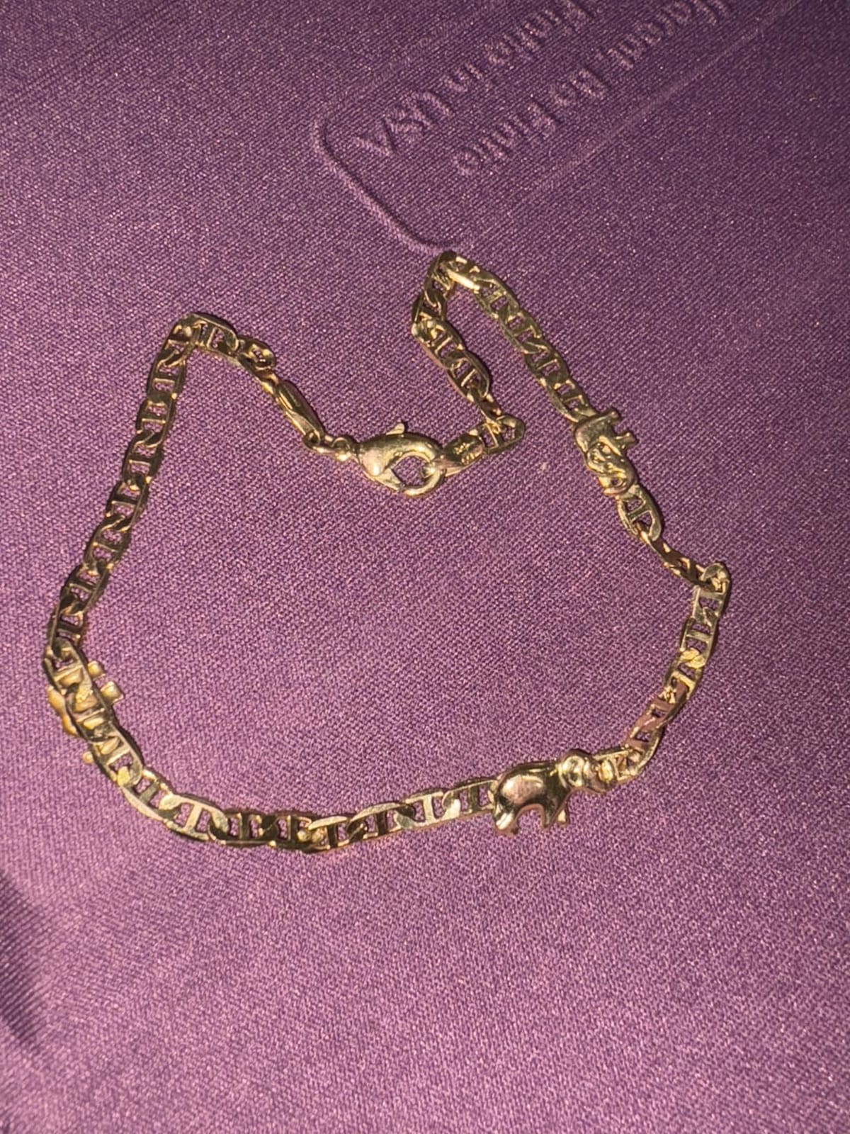 18K Gold Plated Flat Marina Elephant Anklet For Women - Made In Brazil customer photo 1