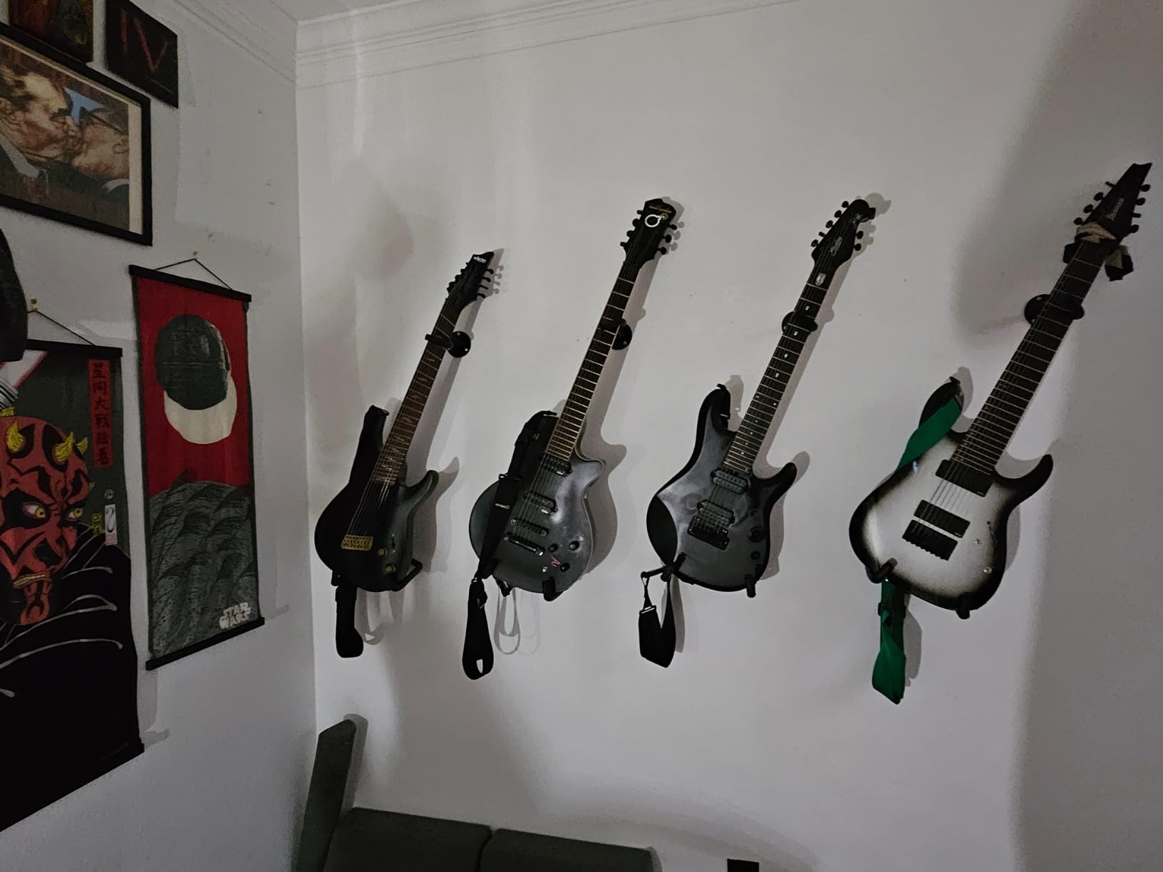 Guitar Wall Mount for Acoustic, Electric and Bass Guitars, Ukulele, Banjo, Mandolin - Horizontal Wall Hanger Holder, Heavy Duty Metal, Easy Installation (1 Pack) customer photo 1