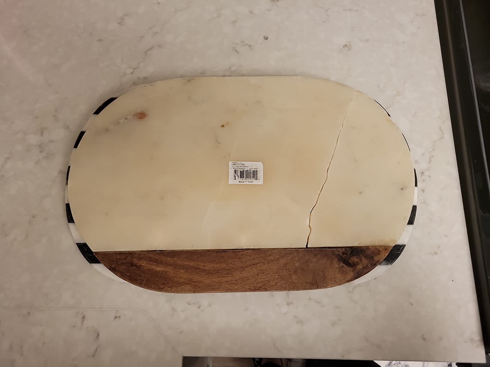 Bloomingville Black & White Striped Marble Cutting Board, Charcuterie Cheese Board customer photo 1