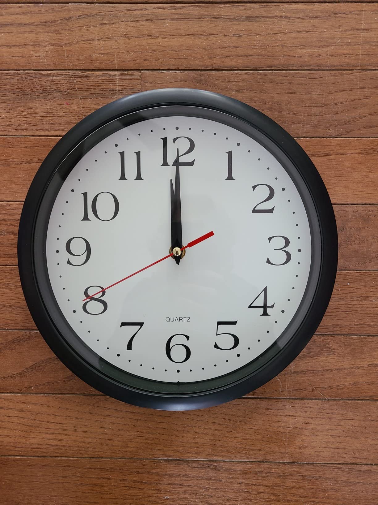 Bernhard Products Black Wall Clock, Large 13-Inch Silent Non Ticking Quartz Battery Operated Round Easy to Read Classroom/Home/School/Office Clock customer photo 2