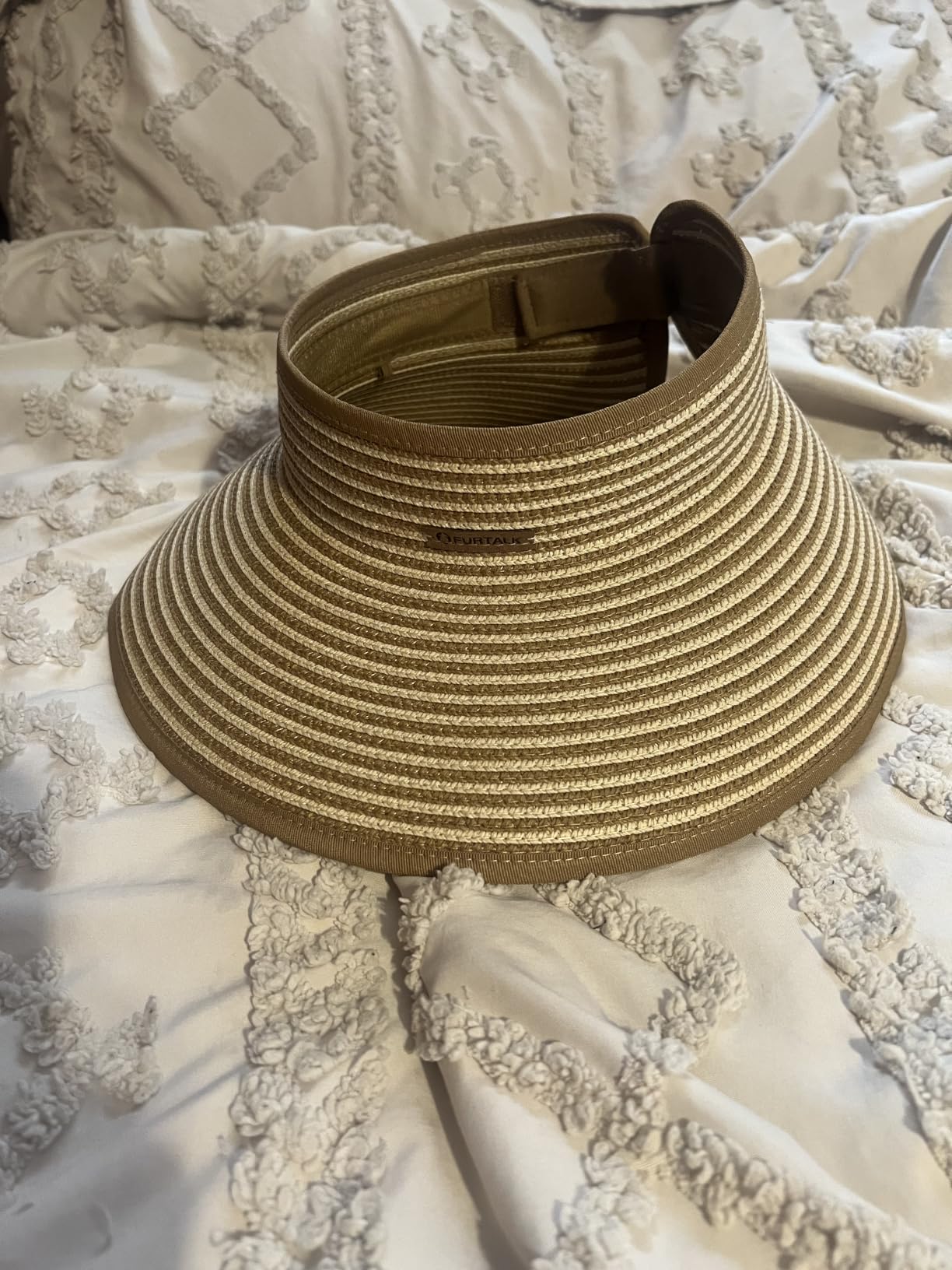 FURTALK Womens Sun Hat with Ponytail Hole Wide Brim Beach Straw Visor customer photo 1