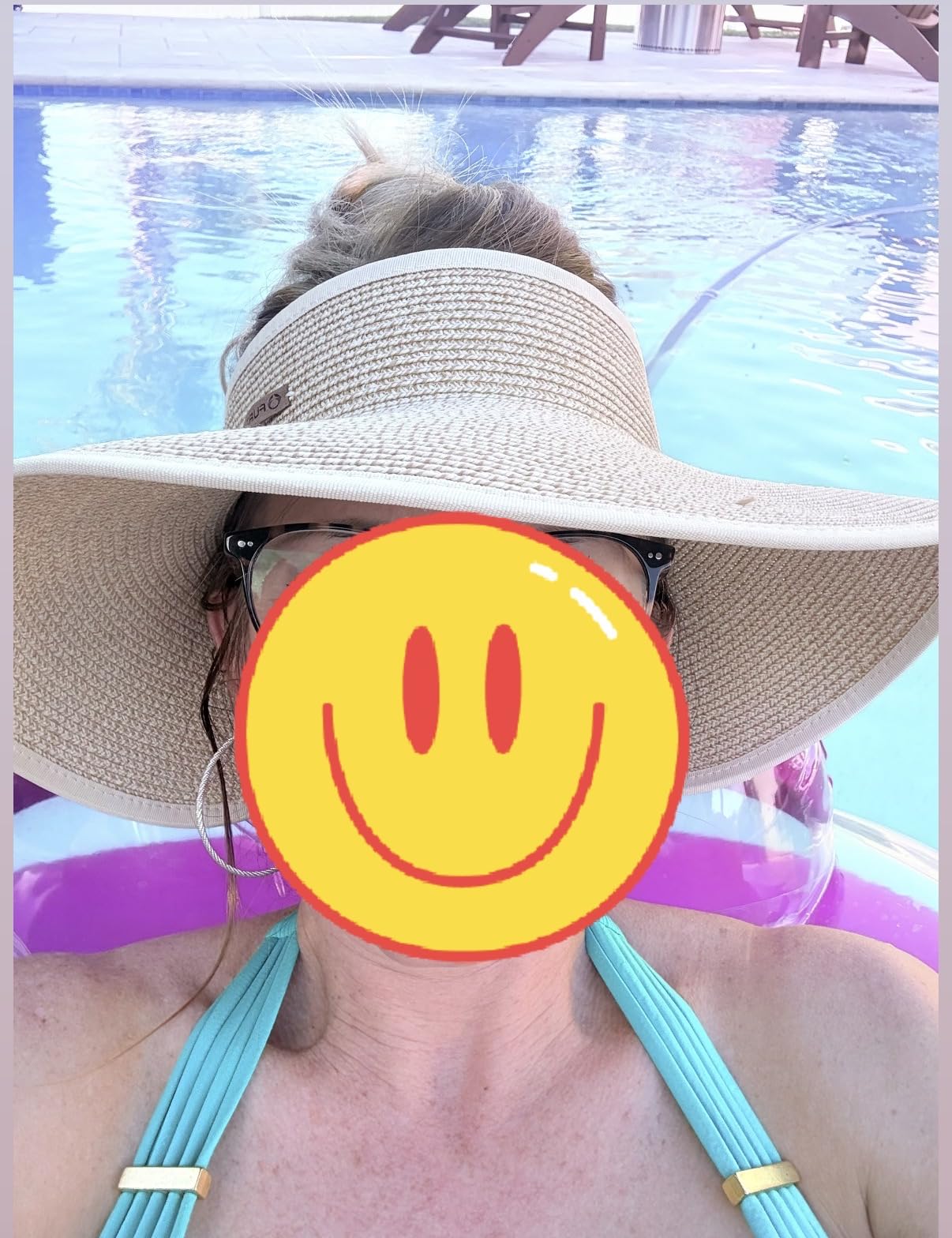 FURTALK Womens Sun Hat with Ponytail Hole Wide Brim Beach Straw Visor customer photo 2