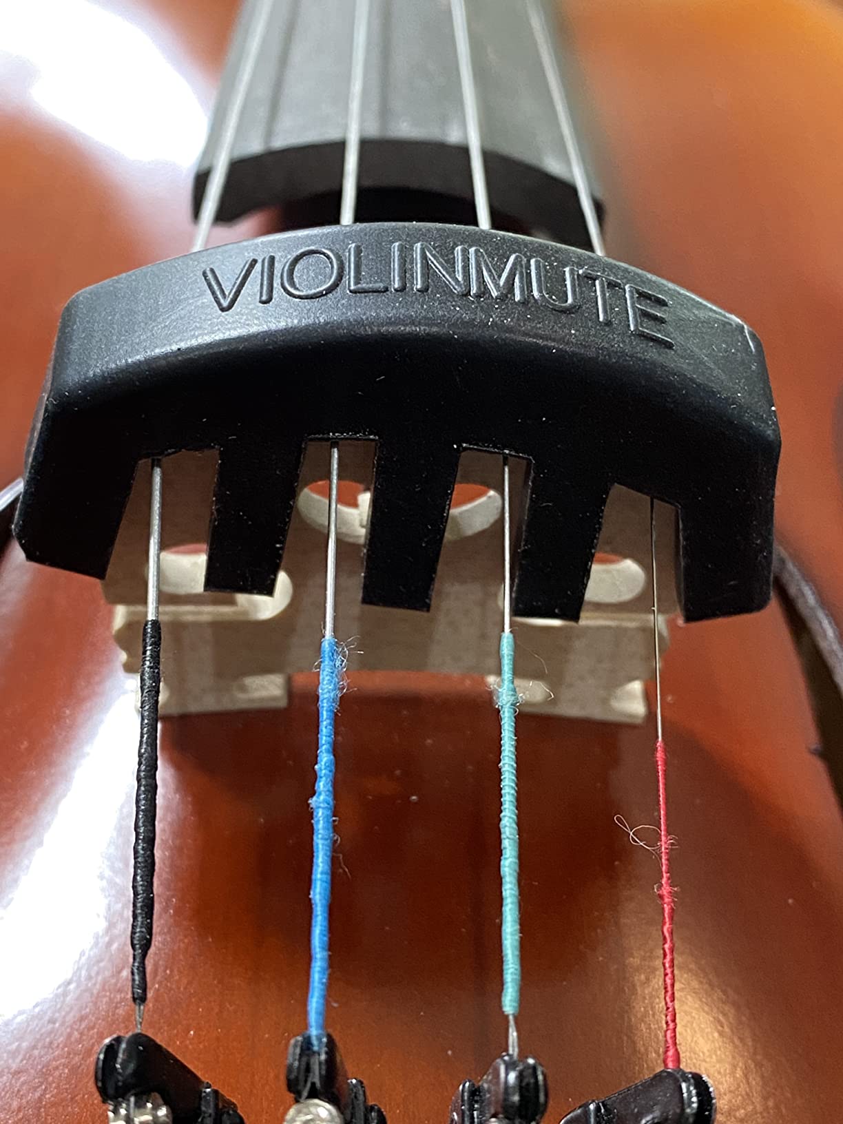 4 PCS Rubber Violin Practice Mute Set, Included 2 PCS Claw Style & 2 PCS Round Tourte Style, Black customer photo 2