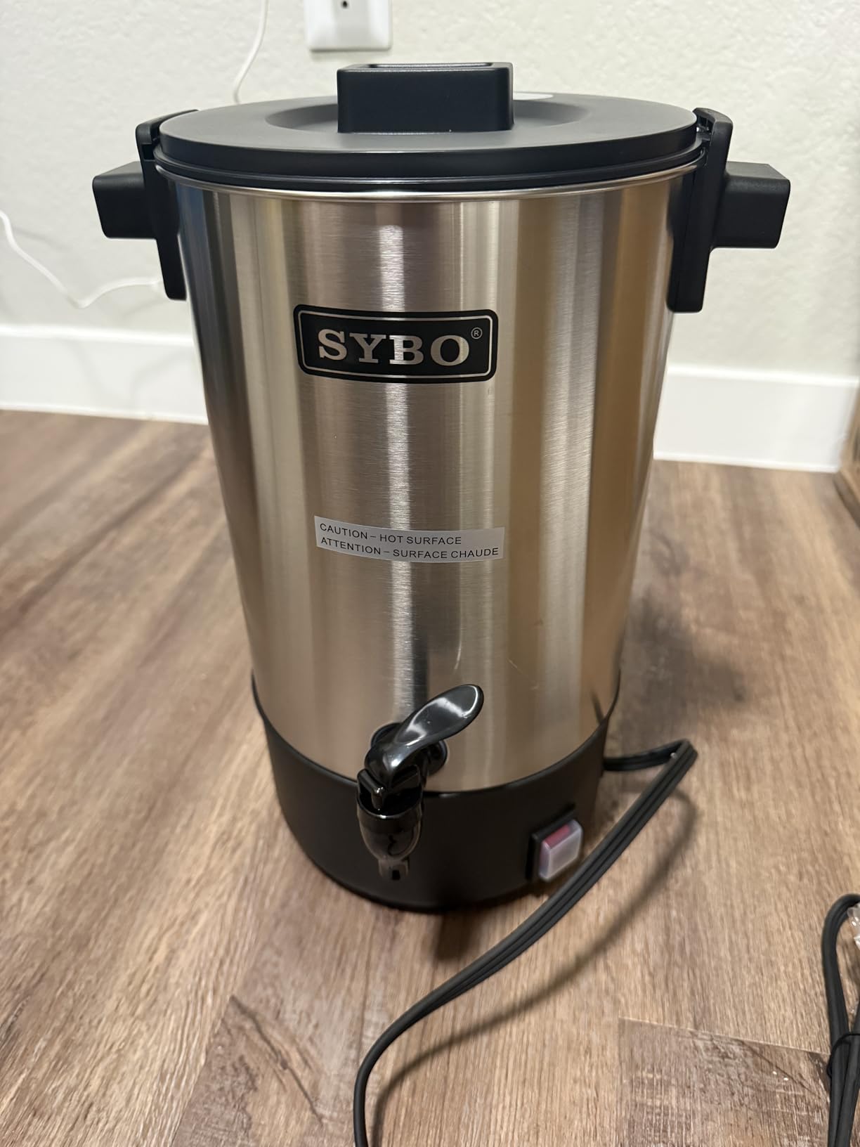 SYBO SR-CP-100B Commercial Grade Stainless Steel Percolate Coffee Maker Hot Water Urn for Catering, 100-Cup 16 L customer photo 2