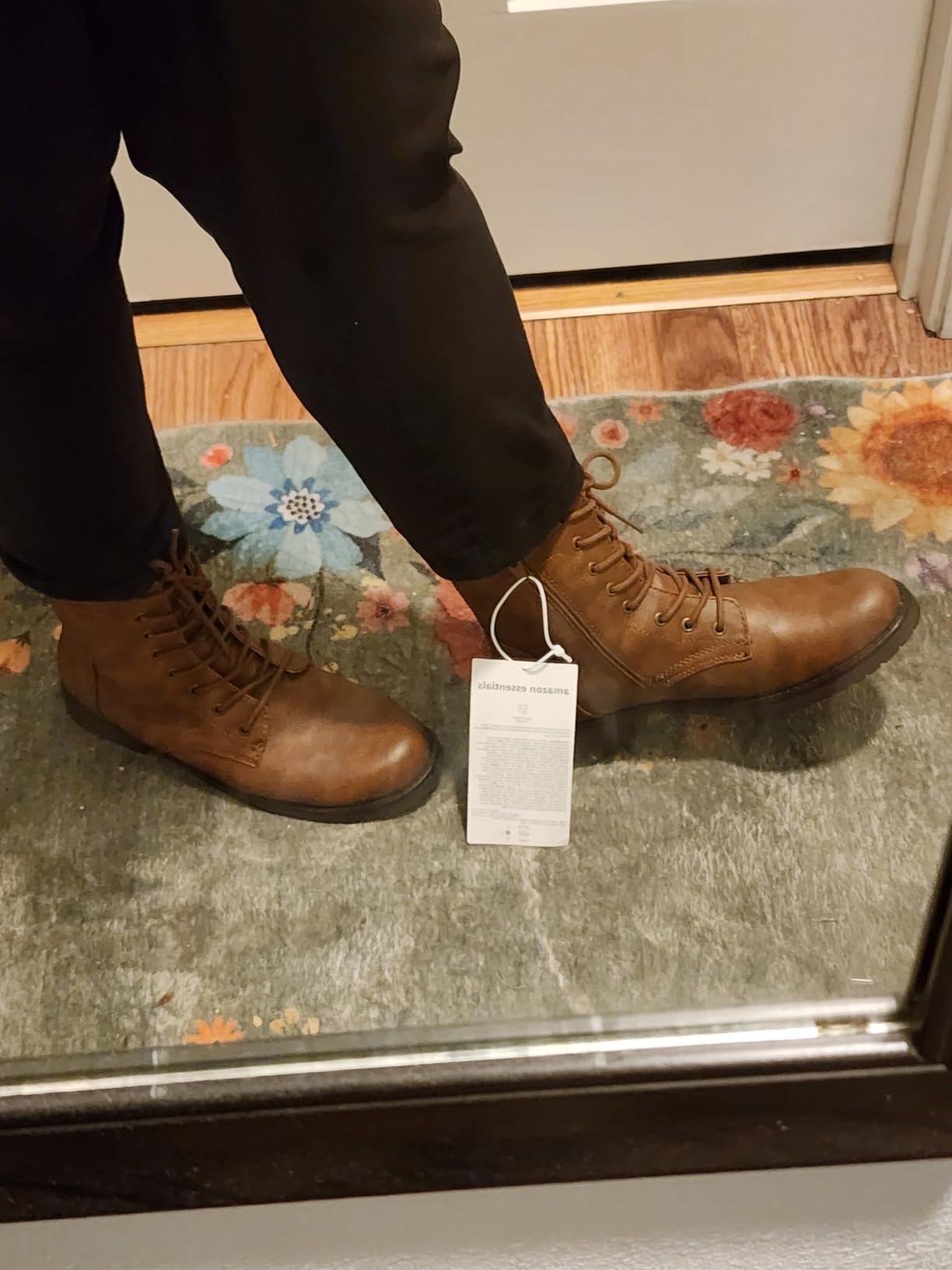 Amazon Essentials Women's Lace-Up Combat Ankle Boots with Side Zipper, Lug Sole customer photo 2