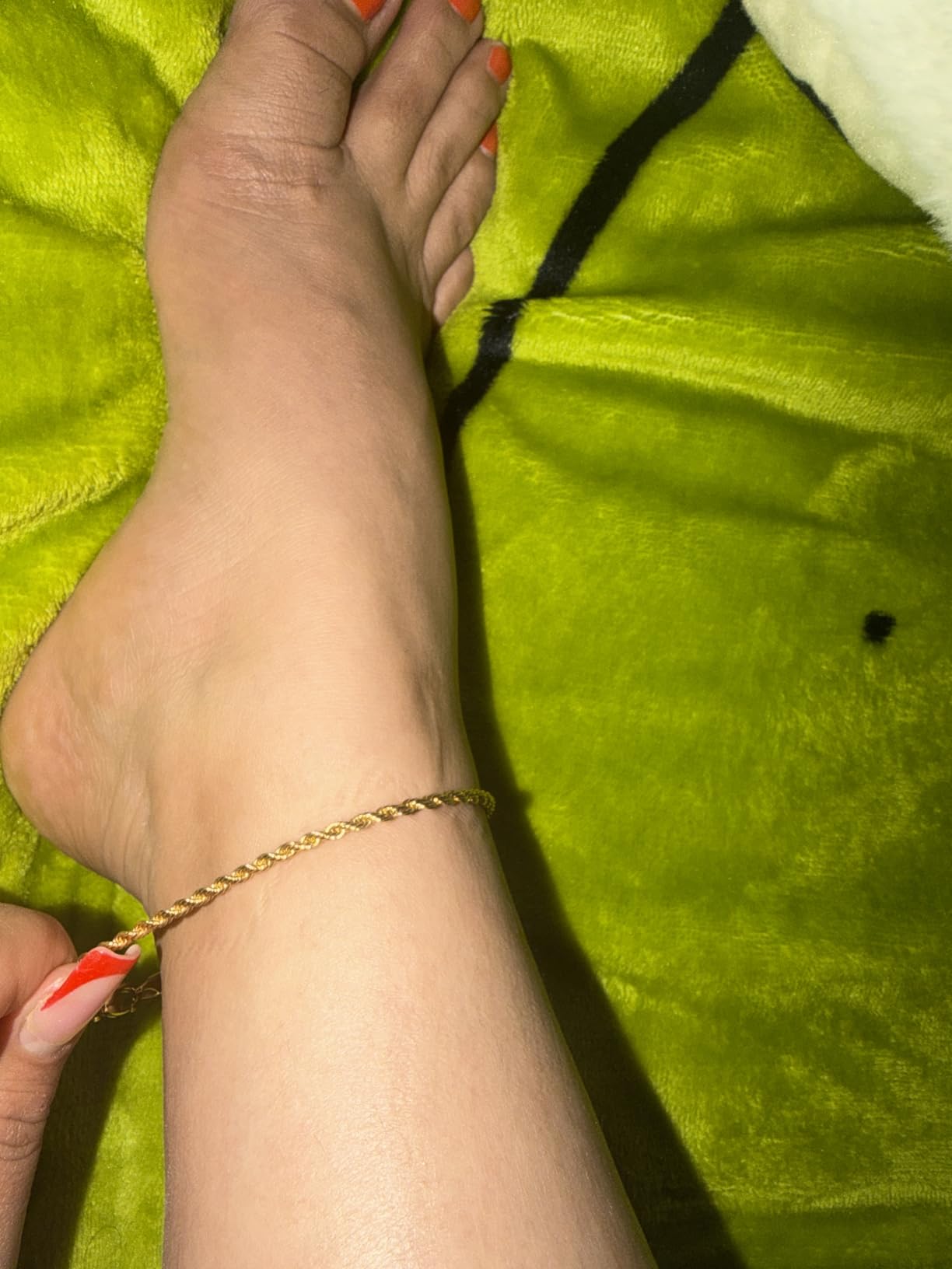 Barzel 18K Gold Plated Braided Rope Anklet for Women, 2.7 MM thick, 10 Inches long - Made In Brazil customer photo 2