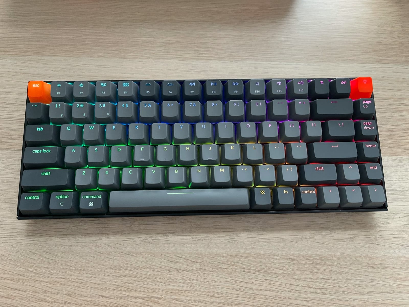 Keychron K2 75% Layout RGB Bluetooth Wireless Mechanical Keyboard-Version 2 | Keychron Super Red Switch/Anti Ghosting/N-Key Rollover, Compact 84 Keys USB Wired Gaming Keyboard for Mac Windows customer photo 2