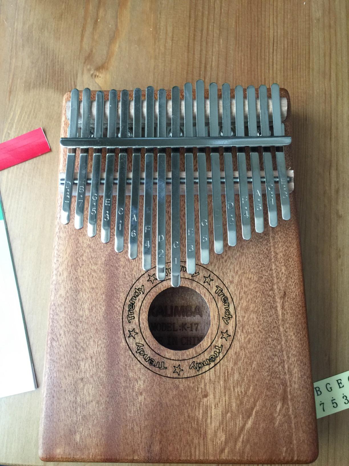 Kalimba Thumb Piano 17 Keys with Tune Hammer and Study Instruction, Portable Mbira Finger Piano Kit, Gift for Friend Adult Beginners customer photo 2