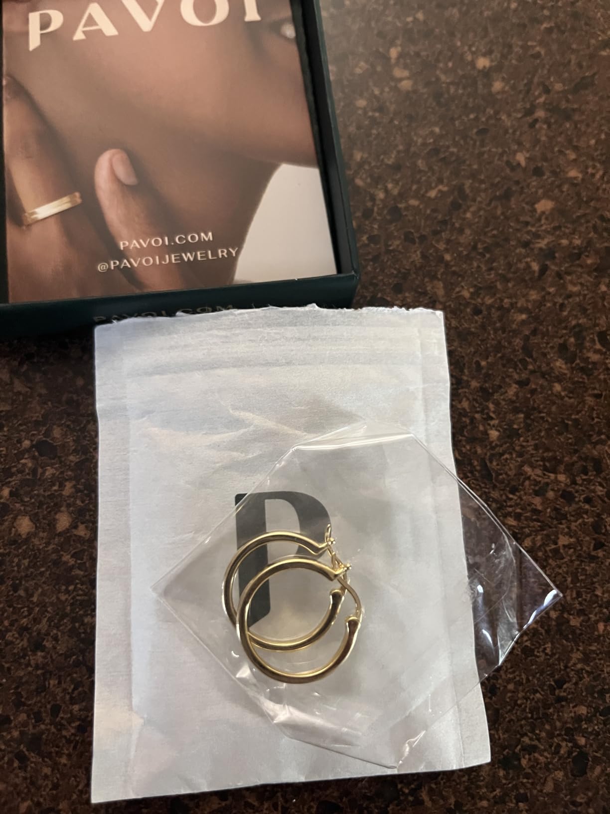 Gold Hoop Earrings for Women, 14K Gold Plated Lightweight Hoops customer photo 1