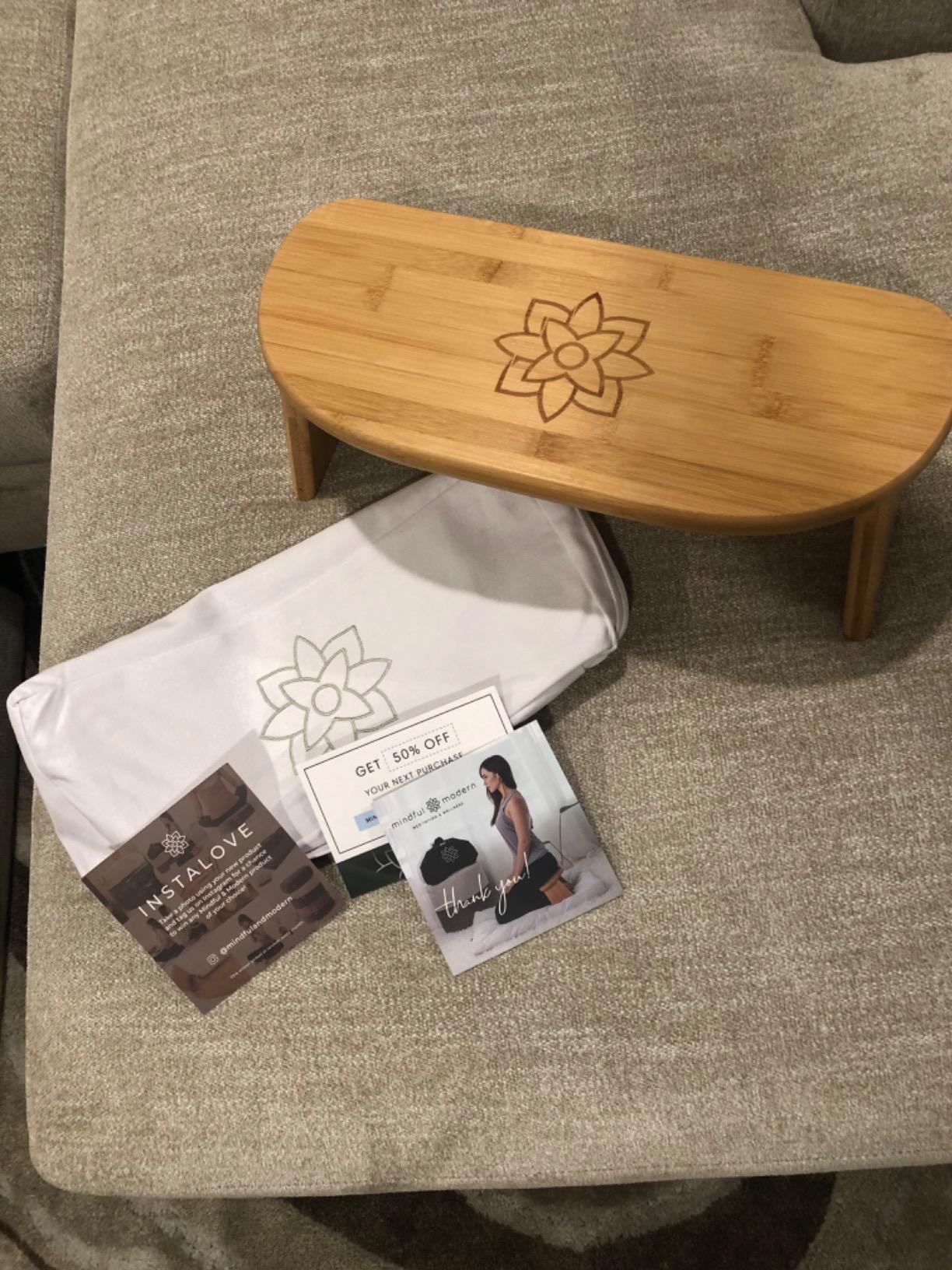 Mindful Modern Folding Meditation Bench - Bamboo Kneeling Stool with Locking Magnetic Hinges customer photo 1
