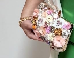 Women Clutches Flower Evening Handbag Chain Strap Shoulder Bag customer photo 2