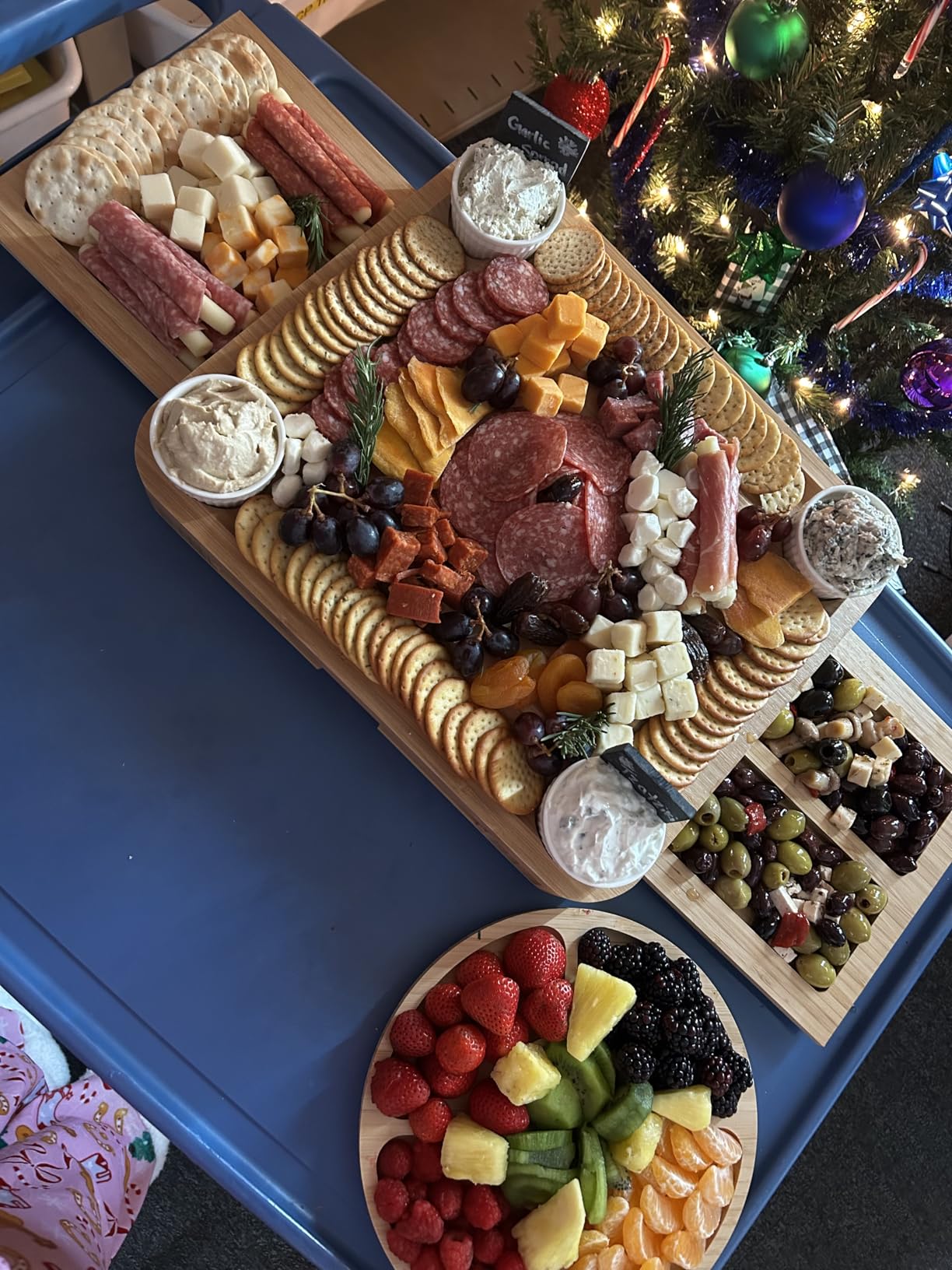 SMIRLY Charcuterie Boards Set, Large Cheese Board Set, Bamboo - 3-Drawer customer photo 1