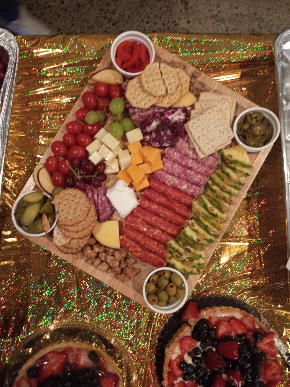 SMIRLY Charcuterie Boards Set, Large Cheese Board Set, Bamboo - 3-Drawer customer photo 2