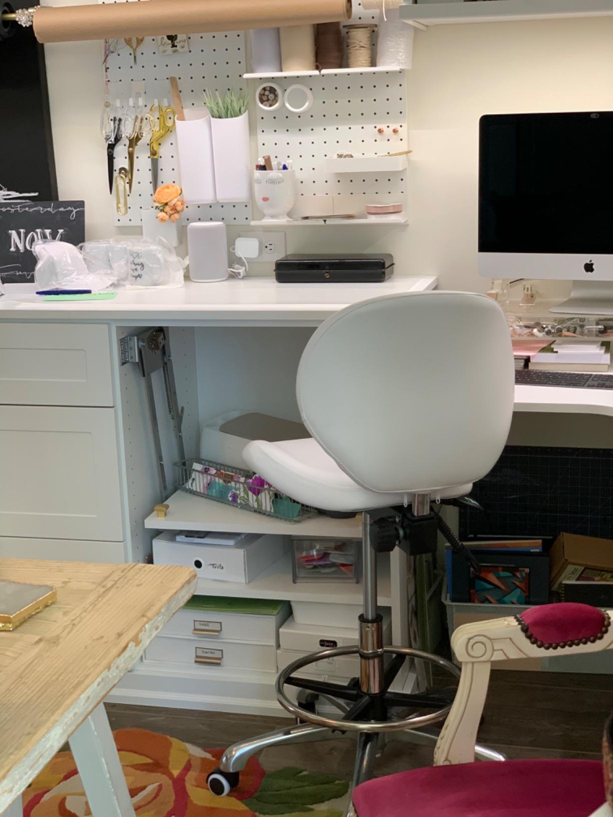 Kaleurrier Adjustable Stools Drafting Chair: with Back Support & Foot Rest | Ergonomic Design Solves Physical Discomfort and Safety Hazards Issues - Heavy Duty 400 lb Weight Capacity - for Professionals customer photo 1