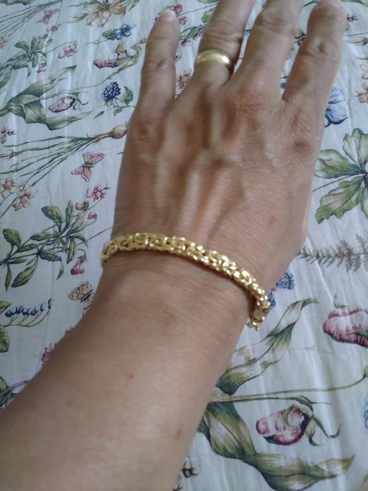Italian 18K Gold Plated 925 Sterling Silver Byzantine Bracelet customer photo 2