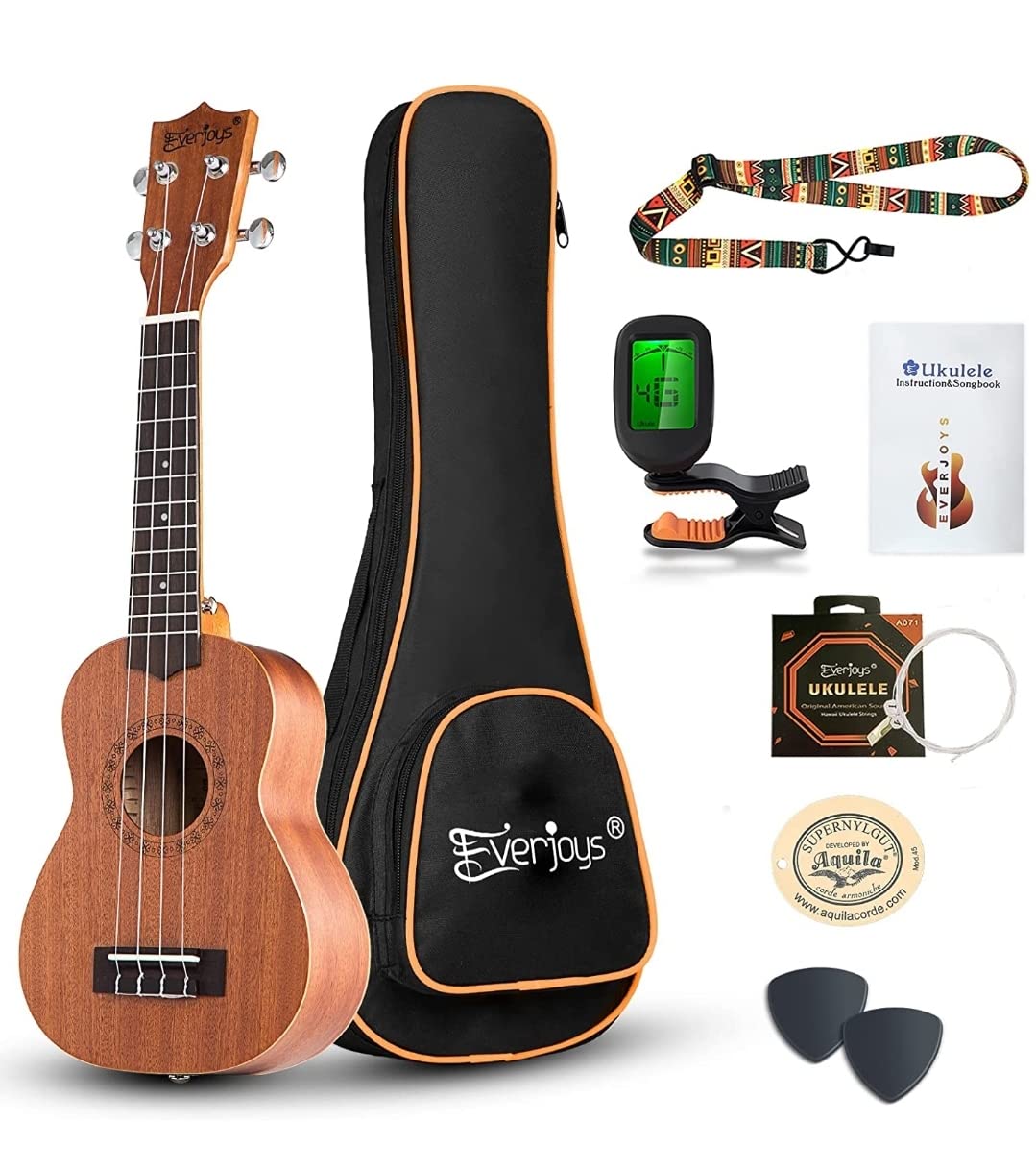Soprano Ukulele 21 inch Mahogany Ukelele Beginner Kit w/Free Online Lesson Case Strap Tuner Picks, Fast to Learn customer photo 2